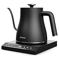 Gooseneck Electric Pour Over Kettle with Temperature Control, Tea & Pour Over Coffee Kettle, Stainless Steel, Auto Shutoff Boil-Dry Protection, 0.8L, Matte Black