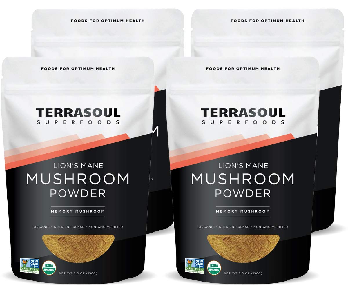 Terrasoul Superfoods Organic Lion's Mane Mushroom Powder (4:1 Extract), 22 Ounces