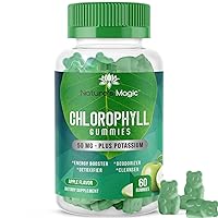 Chlorophyll Gummies Internal Deodorant, Supports Healthy Skin and Body Detox 50MG Apple Flavored Plus Potassium, Organic & Vegan Friendly…
