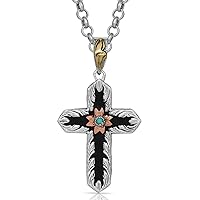 Montana Silversmiths Antiqued Two Tone Radiating Cross Necklace - NC4776