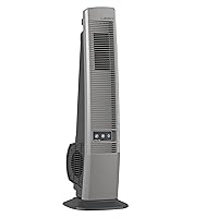 Lasko YF202 Oscillating Tower Fan for Decks, Patios, Porches, and Outdoor Living – Create Your Backyard Paradise, 42 in, Grey (Renewed)