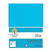 Clear Path Paper - Blue Cardstock - 8.5 x 11 inch - 65Lb Cover - 50 Sheets