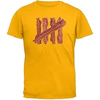 Old Glory Bacon Strip Tally Marks Gold Adult T-Shirt - X-Large