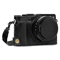 Megagear MG1563 Panasonic Lumix Dc-Lx100 Iı Ever Ready Genuine Leather Camera Half Case And Strap - Black