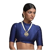 Elina fashion Women's Readymade Blouse For Sarees Indian Designer Banglori Silk Bollywood Padded Stitched Choli Crop Top