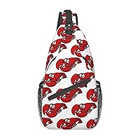 Red Lobster Print Sling Bag Crossbody Backpack Sling Backpack Shoulder Bag For Women Men Cycling Hiking Travel