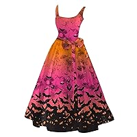 Ladies' Halloween Dream Casual Party Round Neck Sexy Sleeveless Dress Dress for Womens Plus Size