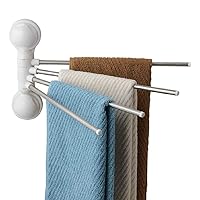 Towel Rack -Suction Cup Towel Bar Stainless Steel Tube No Drill Wall Mount Towel Rail Holder Bathroom Accessory Clothes Organizer Shelf Rack