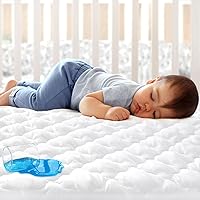Mini Crib Mattress Protector Waterproof Mini Crib Sheets Fitted 38'' x 24'' Skin Friendly & Breathable Portable/Mini-Crib Sheet for Baby Boys and Girl, Machine Wash (Quilted Improved Thickness)