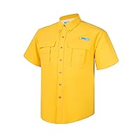 Tuna Men's Fishing Outdoor Button Down UPF 50+ Sun Protection Waterproof Hiking Short Sleeve Shirts