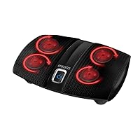 HoMedics Shiatsu Select Foot Massager with Heat – Shiatsu Foot Massager with Heat, Therapeutic Kneading & Rolling, 4 Rotational Heads with 12 Massage Nodes, Toe-Touch Control