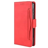 ZTE ZMAX 5G Case, Consumer Cellular ZMAX 5G Phone Case, Magnetic Full Body Protection Shockproof Flip Leather Wallet Case Cover with Card Holder for ZTE ZMAX 5G Z7540 Phone Case (Red)