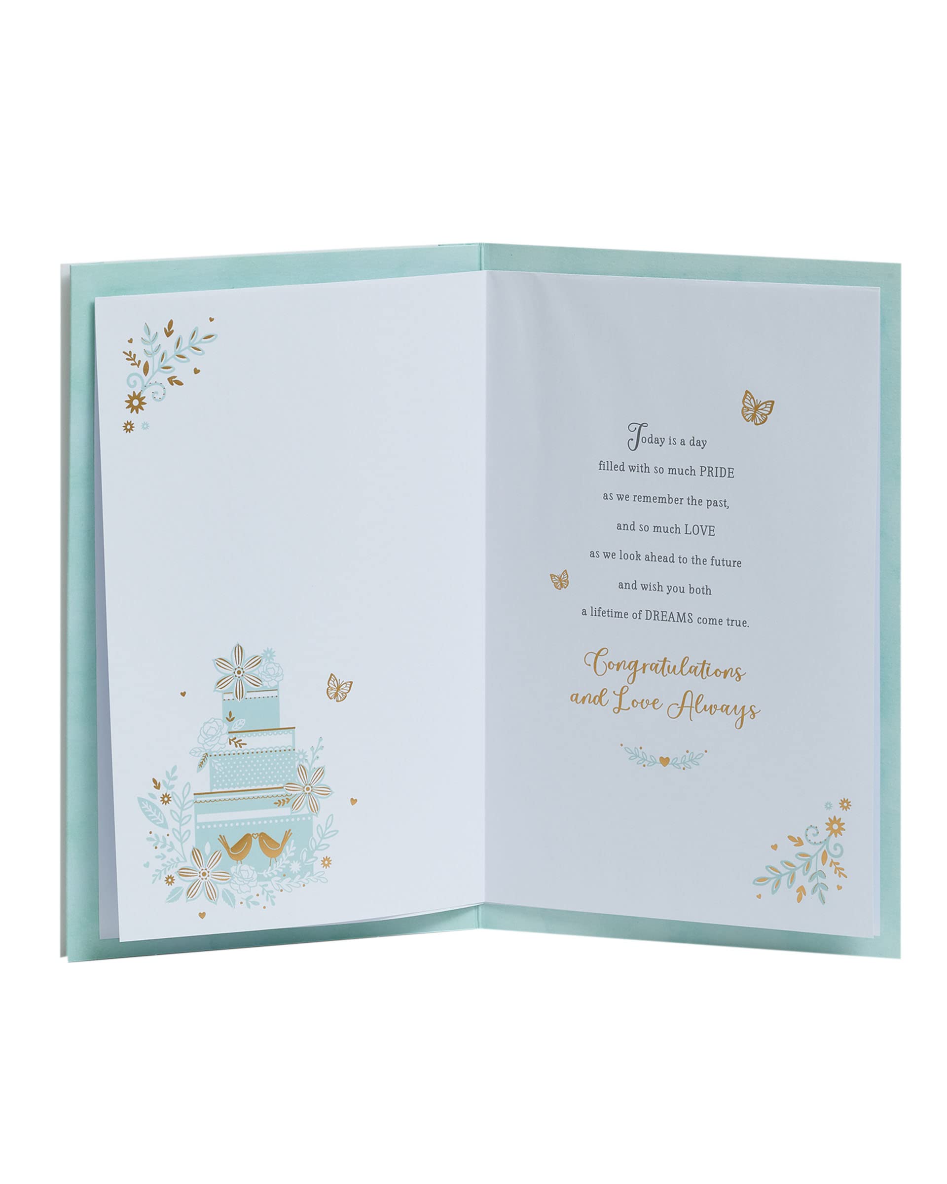 UK Greetings Son & Daughter-In-Law Wedding Card With Envelope - Pretty Cake Design