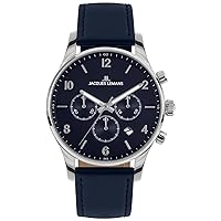 JACQUES LEMANS London Men's or Women's Watch with Leather Strap, Solid Stainless Steel