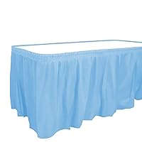 Party Dimensions Plastic Table Skirt, 29-Inches by 14-Feet - Light Blue - 1 Pack