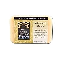 One With Nature Almond Dead Sea Mineral Soap, 7 Ounce Bar