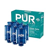 PUR PLUS Faucet Mount Replacement Filter 6-Pack, Genuine PUR Filter, 2-in-1 Powerful, Natural Mineral Filtration, Lead Removal, 18-Month Value, Blue (RF99996)