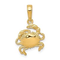 14K Yellow Gold Crab Pendant K2994