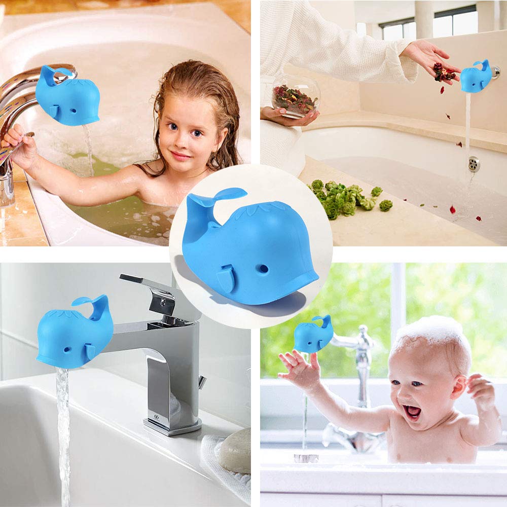 DYSONGO Faucet Cover Bathtub Baby Whale Spout Cover Soft and Safety for Kids Blue
