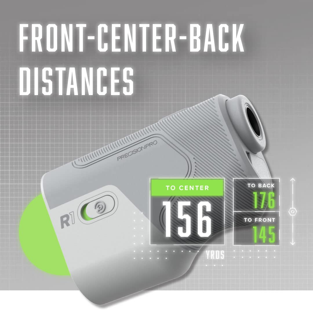 Precision Pro R1 Smart Golf Rangefinder with Slope - Golf GPS Laser Rangefinder with Magnetic Cart Mount, Bluetooth, Personalized Yardages, Rechargeable Battery & 37,000+ Courses Included