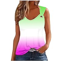 Womens Tank Tops Summer Sleeveless T Shirt Solid Color Casual Tops Athletic Tanks V Neck Tunic Shirts Street Outfits