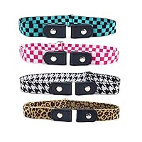 4 Pieces Buckle Free Stretch Belt Comfortable Invisible Elastic Belt Adjustable Belt