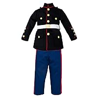 Trendy Apparel Shop Youth Size Classic Military Dress Blue Pant Jacket Belt Set Costume - 3pc