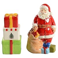 Spode Christmas Tree Collection Santa Gifts Salt & Pepper Shaker Set, Incudes 4.5 Inch Santa and 3.5 Inch Gifts, Holiday Kitchen and Table Shaker, Festive Home Décor