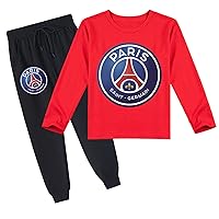 Kid,Boys Football Start Long Sleeve T Shirt and Sport Pants Suit-2 Piece Tracksuit Set in 8 Colors