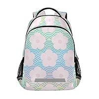 ALAZA Rianbow Mermaid Cherry Blossom Backpack Purse for Women Men Personalized Laptop Notebook Tablet School Bag Stylish Casual Daypack, 13 14 15.6 inch