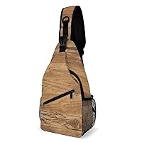 Chest Bag Sling Bag for Men Women Retro Rough Oak Wall Sport Sling Backpack Lightweight Shoulder Bag for Travel