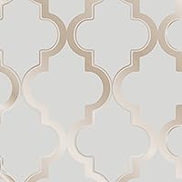 Tempaper Metallic Bronze Gray Marrakesh Removable Peel and Stick Wallpaper, 20.5 in X 16.5 ft (Pack of 2), Made in the USA