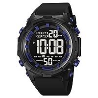 Large Dial Stopwatch Mens Watches LED Light Digital Wristwatches 5Bar Waterproof Countdown Clock