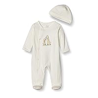 Little Me Unisex Baby 100% Cotton Scratch Free Tag 2-Piece Sleeper, Giraffe, Newborn