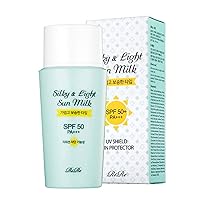 RIRE Silky Sun Milk SPF50+ PA+++, Water-Resistant & Non-Greasy Sunblock for Makeup, 50ml (1.69oz)