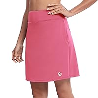 M MOTEEPI Modest Knee Length Skorts Skirts for Women Tennis Athletic Golf Skort with Pockets UV Protection High Waist