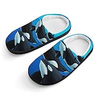 Orca Killer Whale Unisex Cotton Slipper Non-Slip House Shoes Outdoor Indoor Warm Slippers