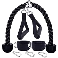 Gym Handles Ankle Straps Tricep Rope Carabiners Set Home Gym Cable Machine Attachments Accessories Exercise Equipment