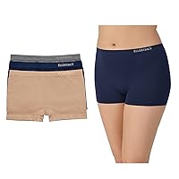 ELLEN TRACY Women's Boyshorts Underwear Modern Fit Full Coverage Seamless Panties 3 Pack Multipack (Regular & Plus Size)
