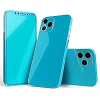 Full Body Skin Decal Wrap Kit Compatible with iPhone 14 Pro Max - Solid Turquoise Blue