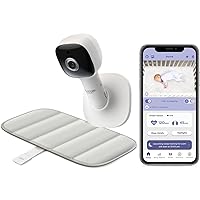 Hubble Connected Dream+ Non-Wearable, Smart Wi-Fi Enabled Baby Movement Monitor for Heart-Rate and Breathing Supervision, Featuring HD Baby Camera with Preloaded Soothing Sounds & White Noise