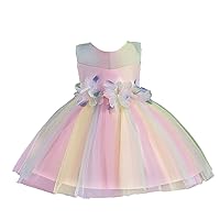 Newborn Infant Baby Girls Spring Summer Print Ruffle Sleeveless Princess Dress Party Girls Holiday Dress Size 5