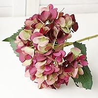 Hydrangea Flower Branch with Fake Leaves Silk Artificial Flowers for Home Wedding Decorations Flores,Mix