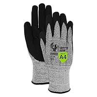 MAGID Enhanced Liquid-Grip Level A4 Cut Resistant Work Gloves, 12 PR, Sandy Nitrile Coated (Nitrix), Size 9/L, Glass Handling, Reusable, 13-Gauge Durablend Shell (GPD455)