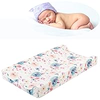 Diaper Changing Pad Cover, Cradle Mattress Sheets for Boys Girls Changing Soft Boho Table Sheets - Machine Washable Healthy Only Cover (Floral)