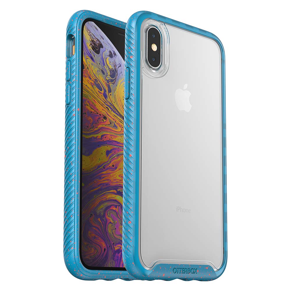 OtterBox Clear Case with Colorful Grip Edge for iPhone Xs - Electric Tide (Clear/Hawaiian Ocean/Mango Tango)