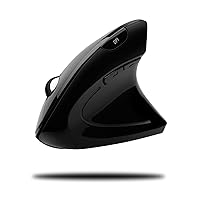 Adesso iMouse E10 - Vertical Ergonomic Optical 6-Button 2.4 GHz RF Wireless Mouse - Right Hand Orientation, Black