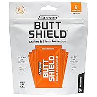 2Toms ButtShield, All-Day Anti Chafe and Blister Prevention, Waterproof and Sweatproof Protection from Saddle Sore Chafing and Skin Irritation, 6-Pack Towelettes
