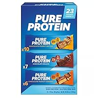 Pure Protein Bars, Nutrient Rich Snacks with High Protein for Energy Support, Minimal Sugar, Gluten-Free, Variety Pack (In NEYUM Packaging) (23 Pack)