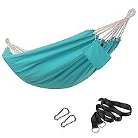SONGMICS Double Hammock, 98.4 x 59.1 Inches, 660 lb Load Capacity, with Compression Bag, Mounting Straps, Carabiners, for Terrace, Balcony, Garden, Outdoor, Camping, Turquoise UGDC15BU